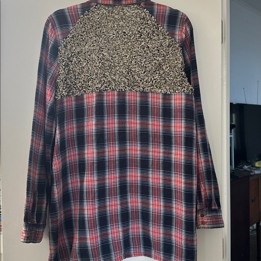 Free People Little Bit of Sugar Plaid Top - Picture 3 of 6